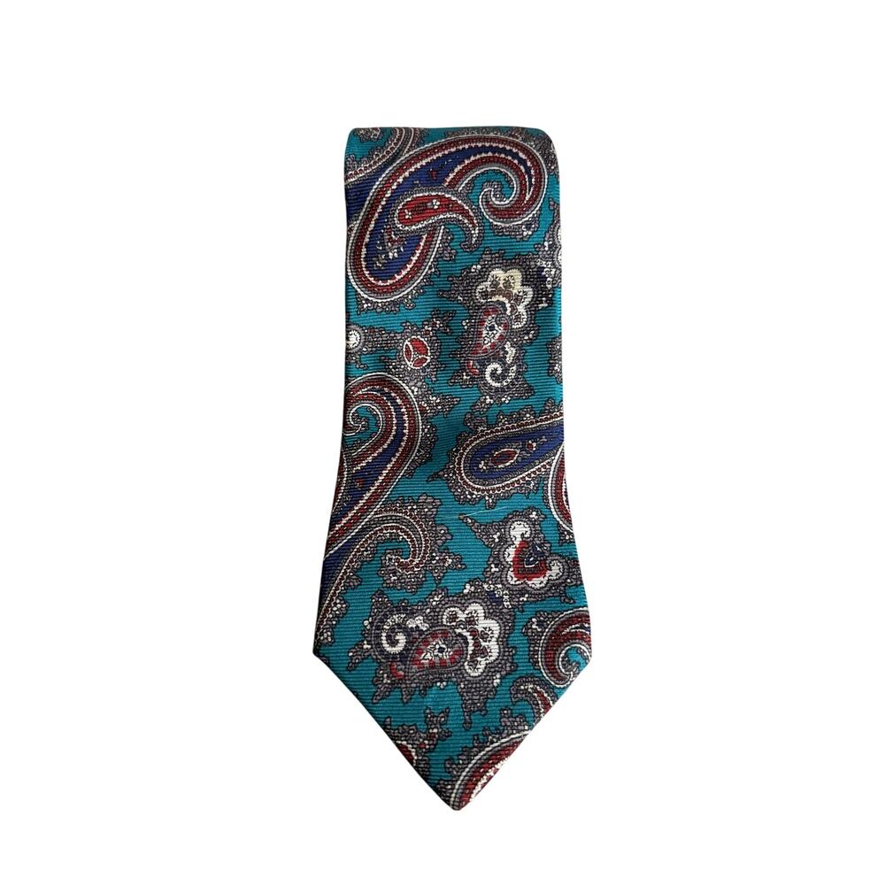 Vintage Halston 100% Italian Silk Paisley Tie